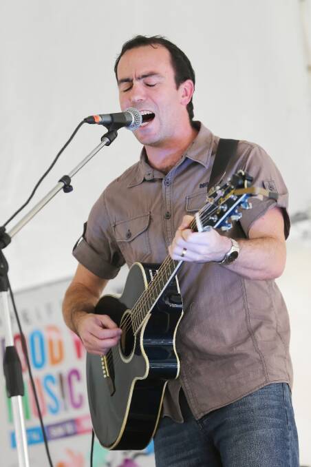 Michael Shackelton, from Wodonga, on stage at Pfeiffer Wines. Picture: JOHN RUSSELL