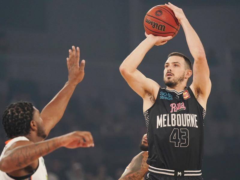 Chris Goulding (r) scored 23 points to help Melbourne defeat Cairns Taipans on Thursday.