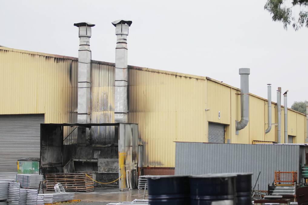 l The fire in a paint booth of OneSteel at Jindera was most likely caused by an electrical fault, the fire service believes. Picture: Dylan Robinson