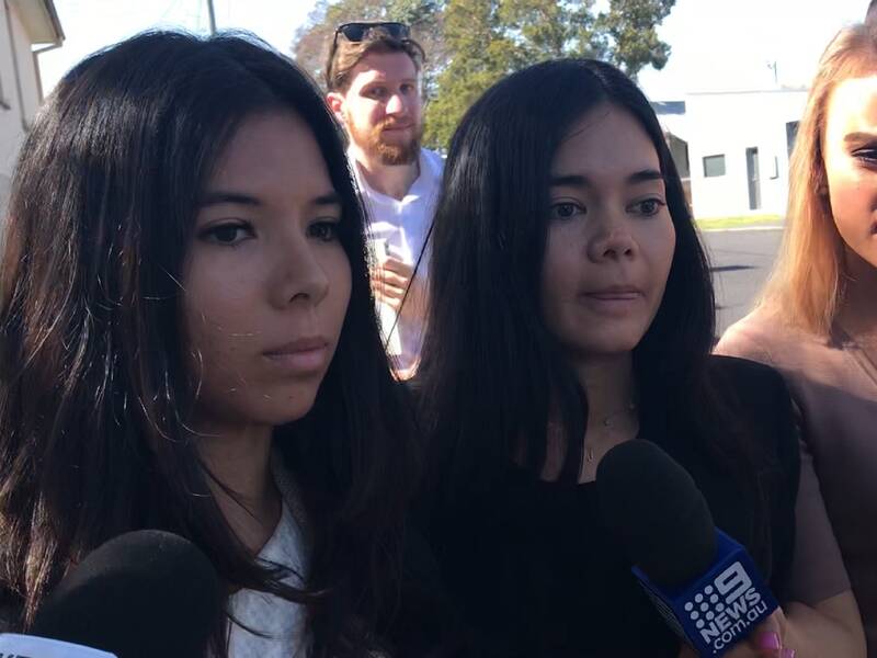 Nicola Teo (left) didn't speak in or outside court where she appeared on a dangerous driving charge.