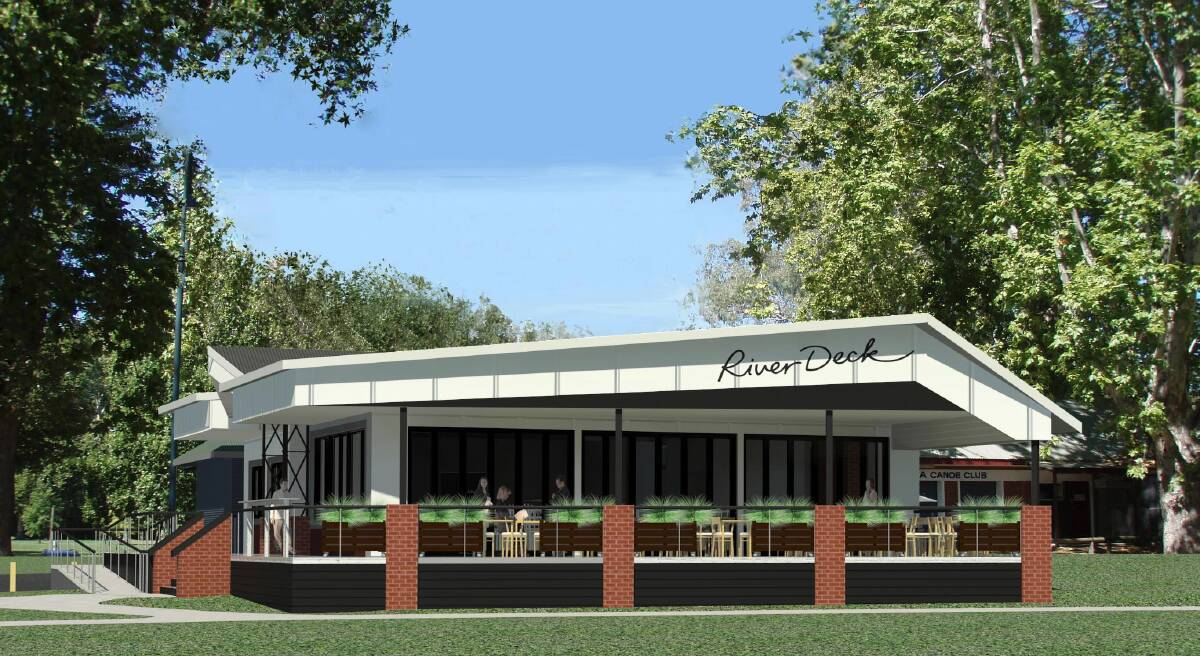An architect's impression of the new-look River Deck Cafe in Noreuil Park, supplied by Phil Wilkins Building Design.