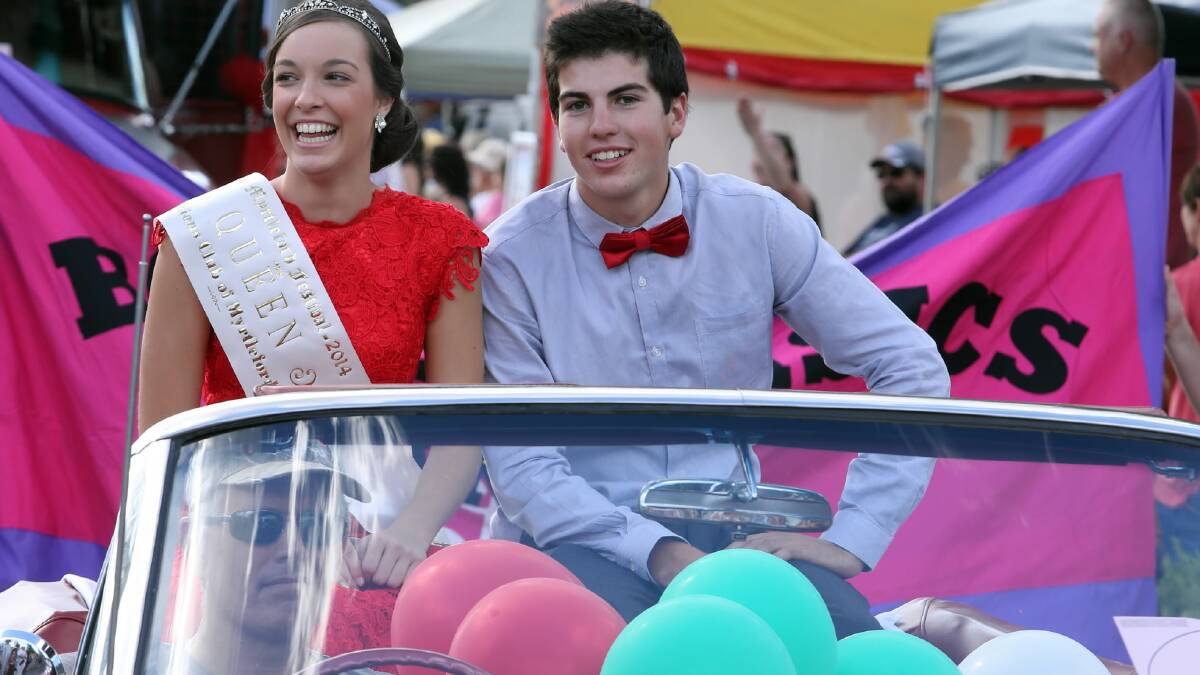 Marian College school captain Georgia Zamperoni, 17, was crowned the Myrtleford Festival queen, with partner, Jake Rouse, 17. Pictures: PETER MERKESTEYN

Pictures: Peter Merkesteyn