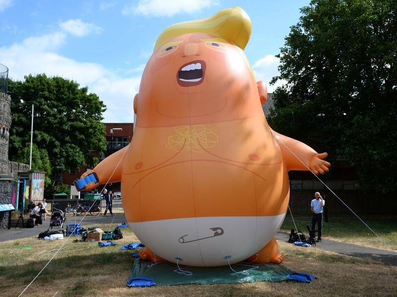 London organisers of the Trump baby blimp hope the president will notice it on social media.