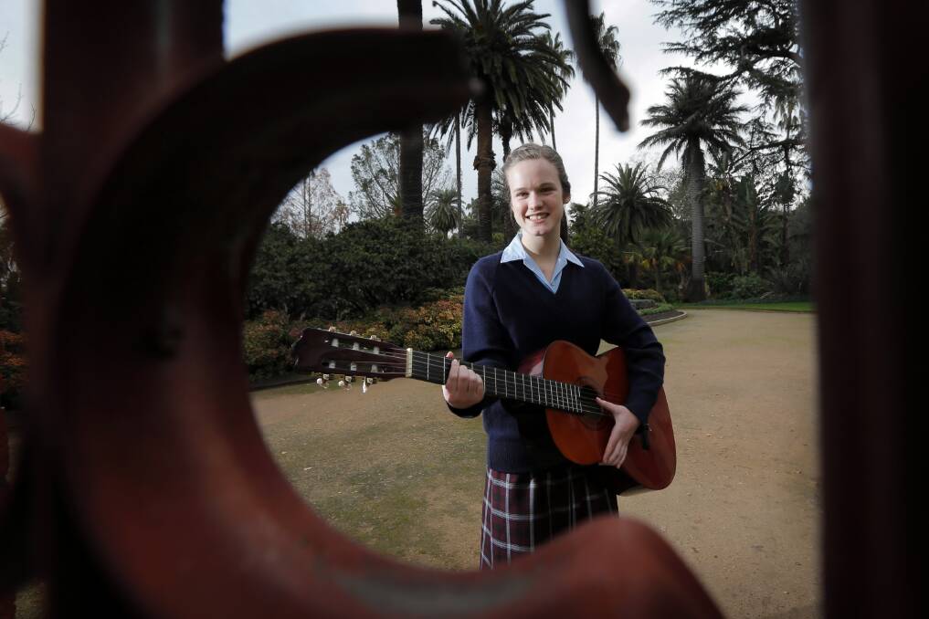 Alana Cameron, 16, is looking forward to the Border Music Camp, which starts June 29 — “it’s a great way to  develop music  skills,” she says.  Picture: TARA GOONAN