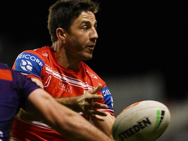 Ben Hunt blew hot for the Dragons as they pushed Melbourne Storm hard in Wollongong. (Dean Lewins/AAP PHOTOS)