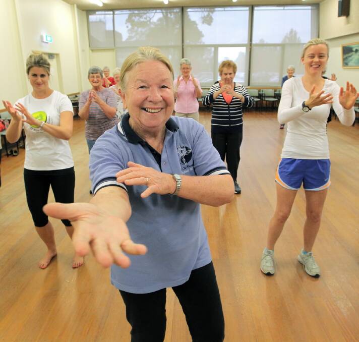 ABOVE: Margaret Maher leads a tai chi class during Active April — “it just teaches you to relax more and to use your  body in the right way,” she says.  Picture: David Thorpe