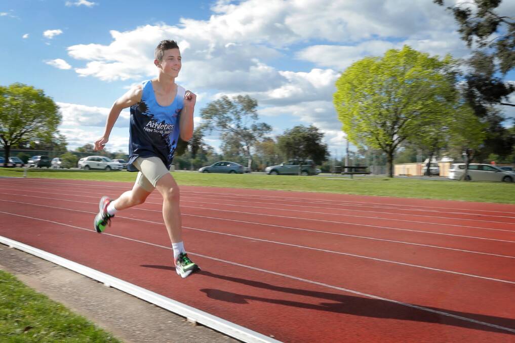 Declan Campion is a four-time NSW all-school champion since being classified as a para- athlete in July. Picture: TARA GOONAN