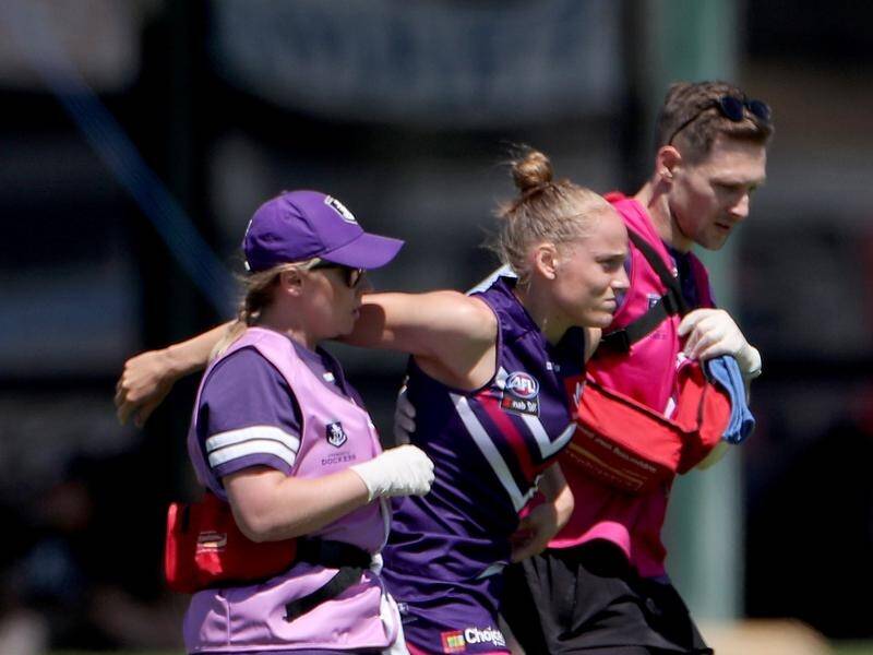 Fremantle's Stephanie Cain has suffered serious knee injury, putting an end to her AFLW season.