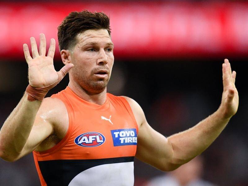 Toby Greene has been handed a one-match ban following the Giants' loss to Carlton on Saturday. (Steven Markham/AAP PHOTOS)