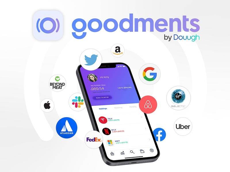 Goodments by Douugh is marketed towards young investors interested in high-profile US companies.