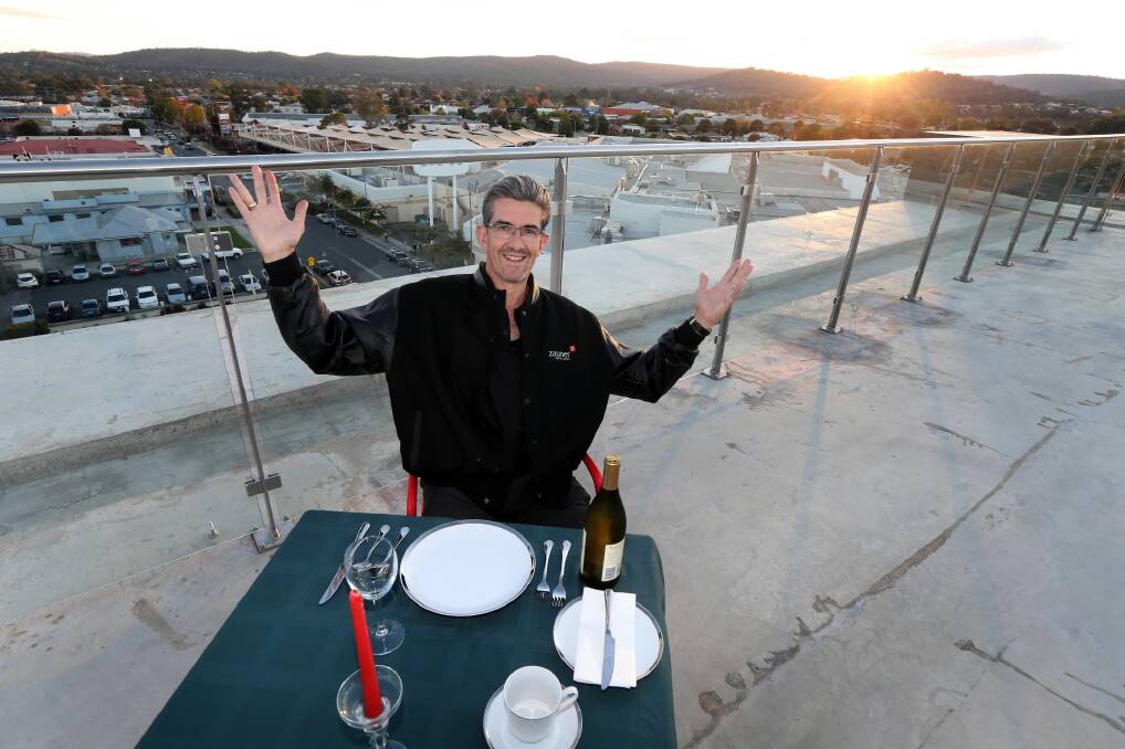 Garry Zauner is to ready to dine out on the rooftop of Northpoint, subject to Albury Council’s approval. Picture: PETER MERKESTEYN