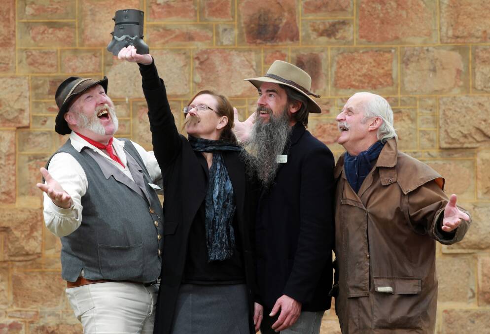 Ian Sinclair, Janine Rolles, Michael Beattie and Mark Stephens can’t wait for Beechworth’s Ned Kelly weekend. Picture: KYLIE ESLER