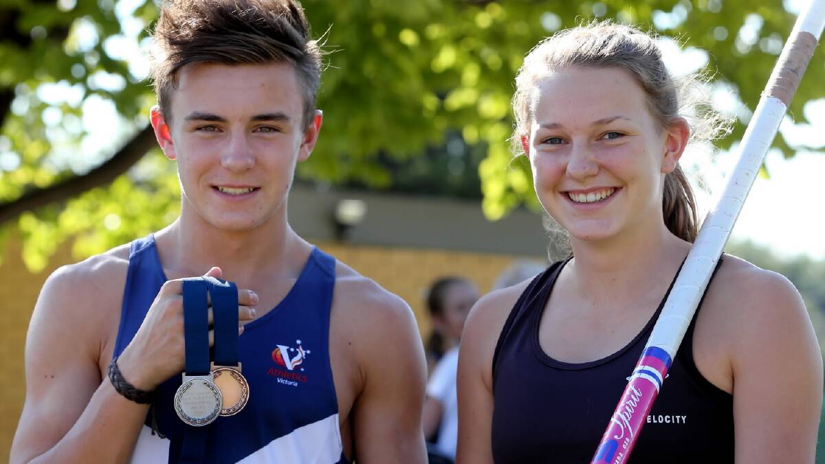 Border track and field young guns Jaxon Crowe and Abbie Little represented Victoria at the weekend. Picture: PETER MERKESTEYN