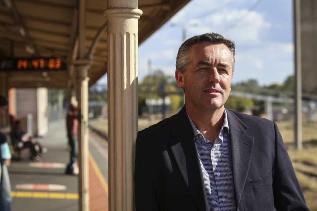 SUPPORTED: Darren Chester last April during a visit to Wangaratta during his time as Transport Minister. Picture: JAMES WILTSHIRE