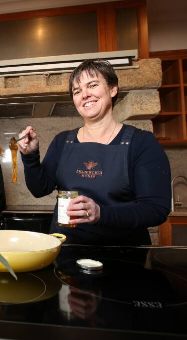 CHECK YOUR LABEL: Beechworth Honey's Jodie Goldsworthy showing of the Australian-made product. 