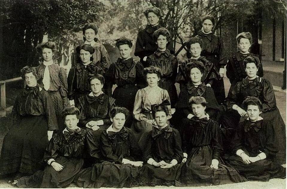 Boarders at the girls school started by the Sisters of Mercy in the 1880s.