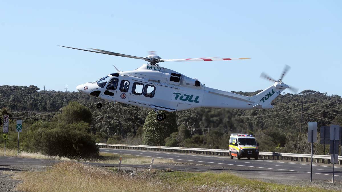 Five NSW Ambulance crews and a Toll Rescue helicopter attended a fatal head-on collision on the Riverina Highway outside Howlong on Wednesday. Picture: FILE