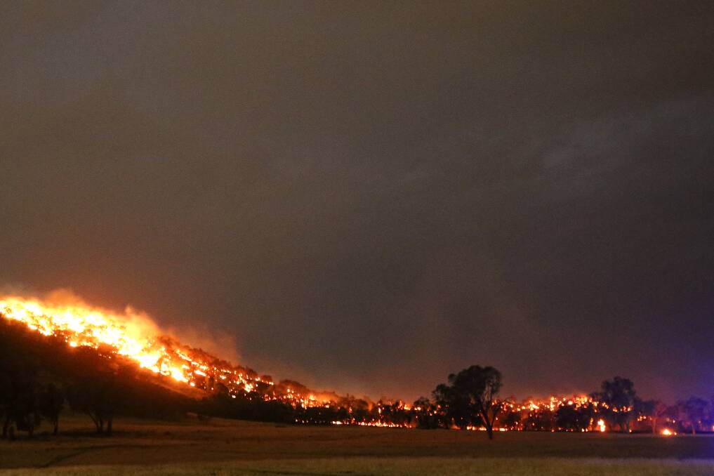 Bears Hill Wodonga alight. Picture: JAMES WILTSHIRE