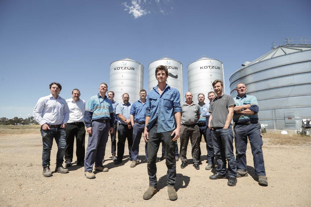 FOR HIM: Kotzur's Rhett Gibbs, 34, inspired 40 colleagues and one silo to grow a moustache. Picture: JAMES WILTSHIRE