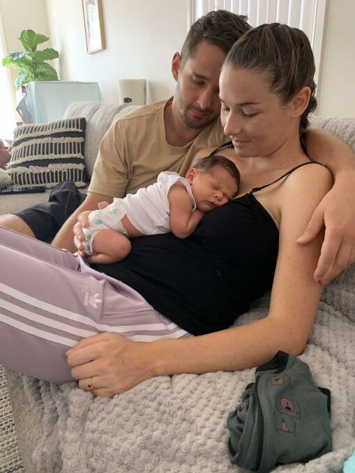 A WHOLE NEW WORLD: Former Albury-residents Nick Wilson and Tahlia McPherson are adjusting to life with newborn Ari Wilson in the midst of a pandemic. 