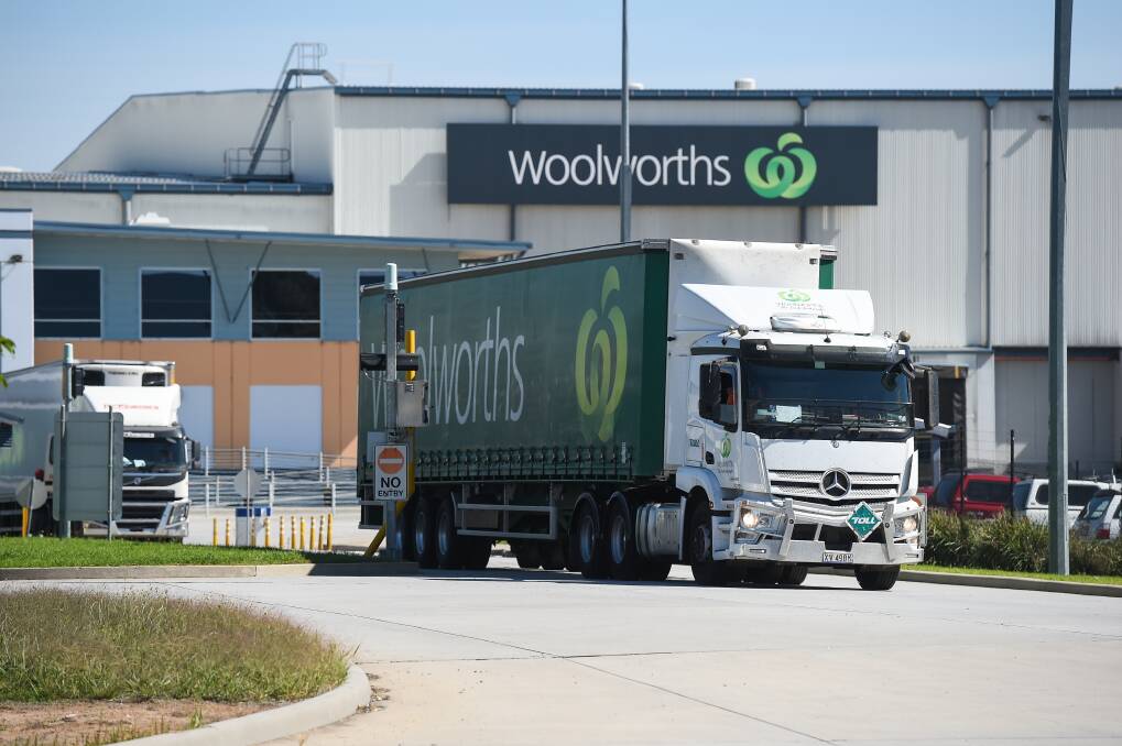OKAY: A truck leaving Woolworth's Barnawartha Distribution Centre. 
