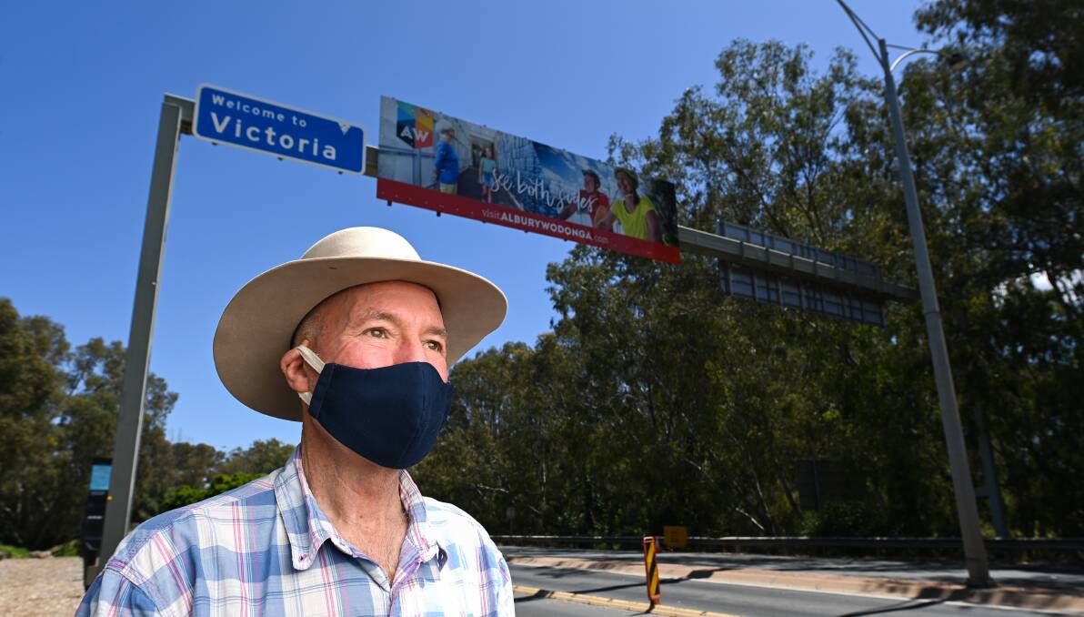 Business Wodonga chief executive Neil Aird pictured at the border in November 2020. Picture: MARK JESSER 