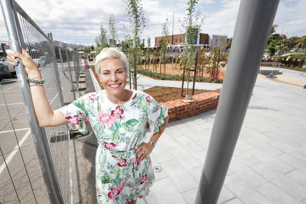 CITY OPEN: Wodonga mayor Anna Speedie in Richardson Park ahead of its anticipated opening on Friday. Picture: JAMES WILTSHIRE