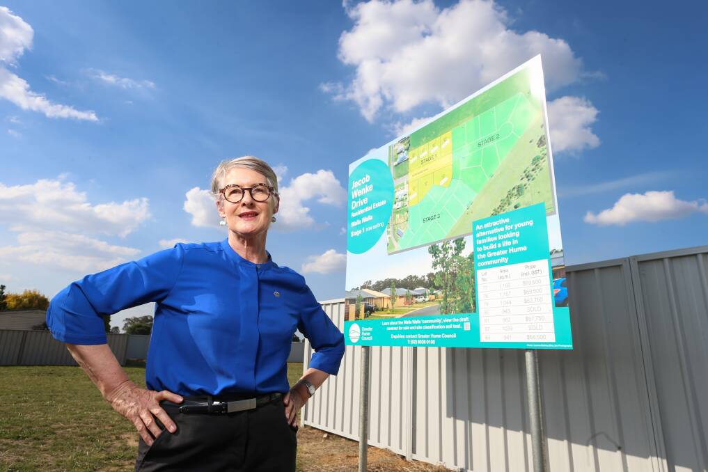 PLACE TO BE: Greater Hume Council's governance and economic development executive assistant Marg Killalea said there's so much demand for properties and land in the shire council is working overtime to find new land. Picture: JAMES WILTSHIRE