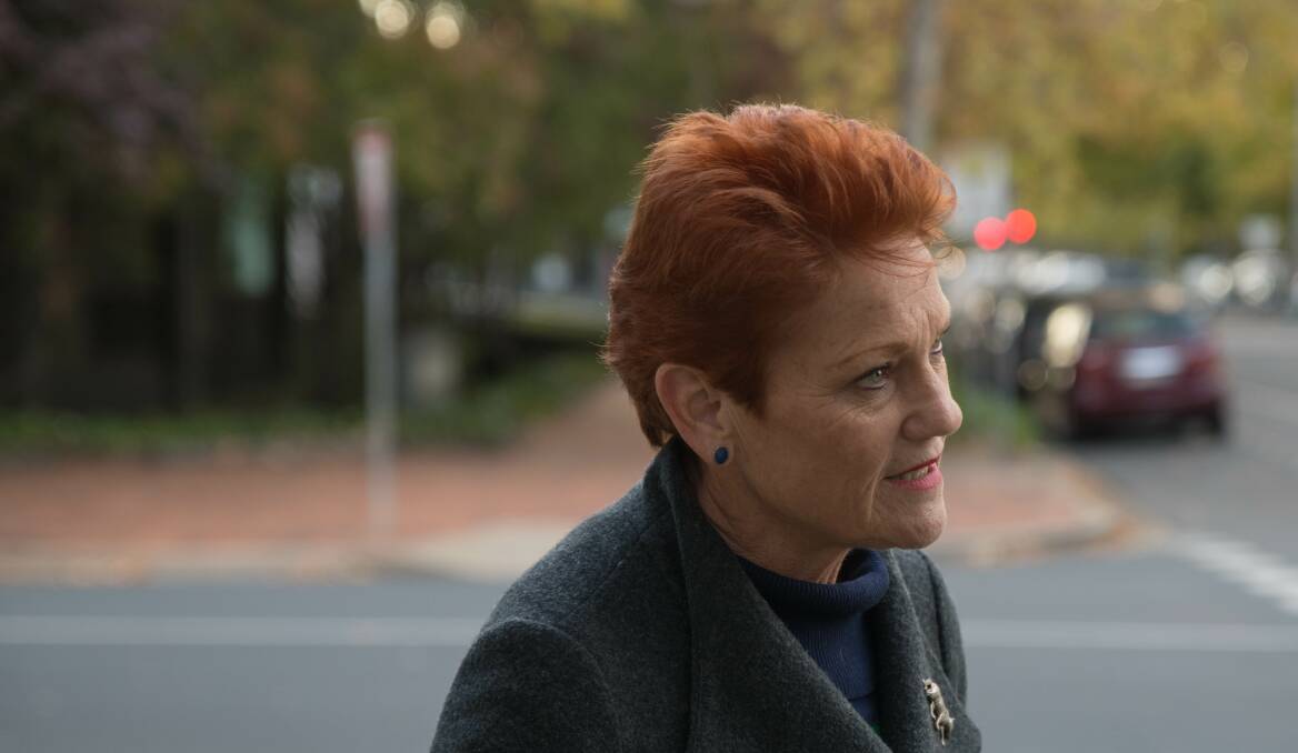 Pauline Hanson during her visit to the Border. Picture: TARA TREWHELLA 