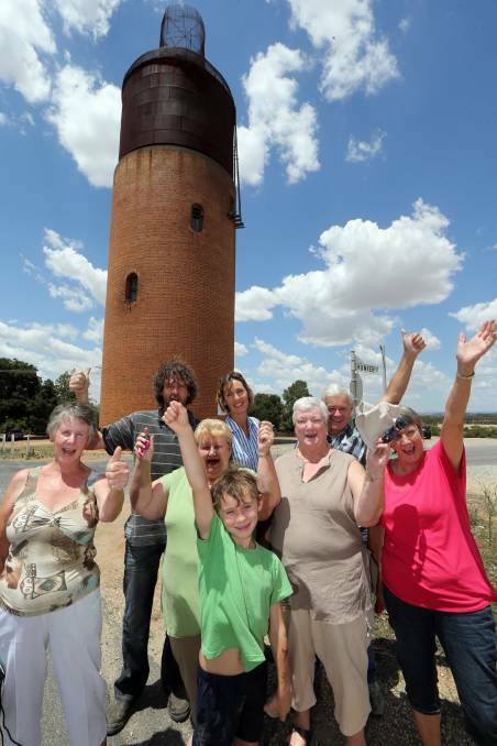 Mary Dunn and Rutherglen Wine Bottle supporters celebrating its upgrade in 2014