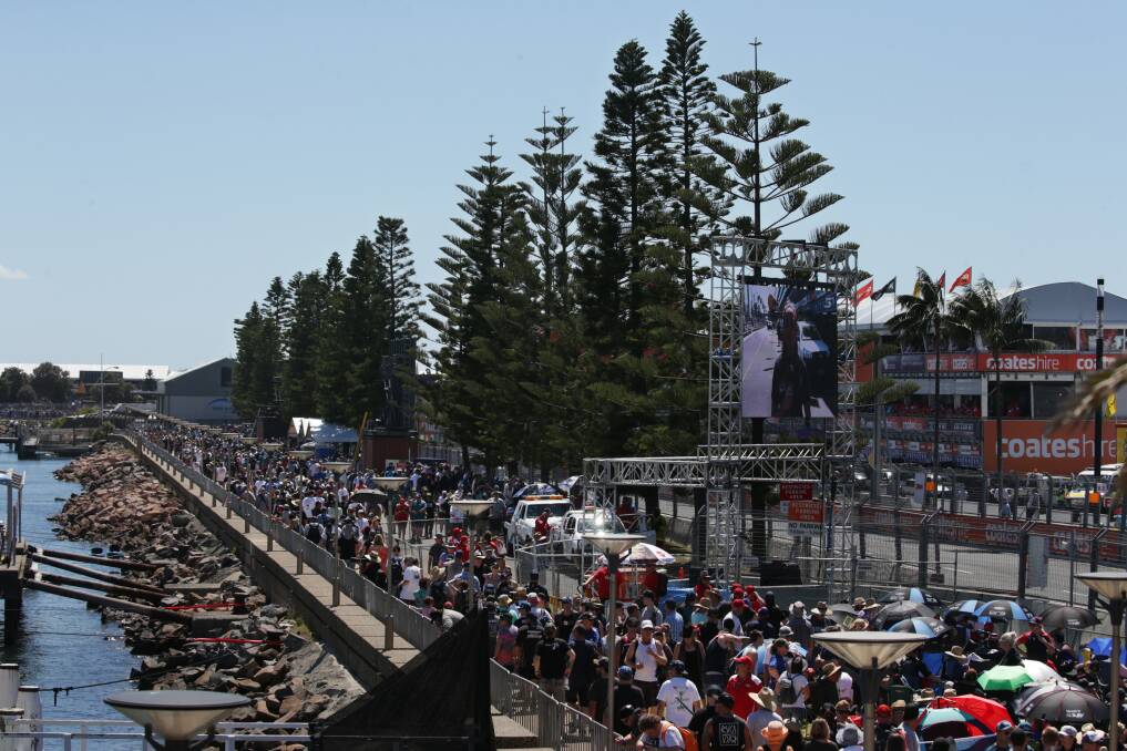 REGIONAL: Big crowds rolling in for the Supercars Newcastle 500. 25th November 2017. Picture: Simone De Peak