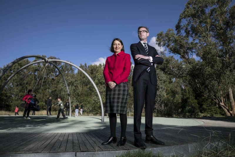 NSW Treasurer Dominic Perrottet, and Premier of NSW Gladys Berejiklian ahead of Tuesday's Budget. Picture: Jessica Hromas