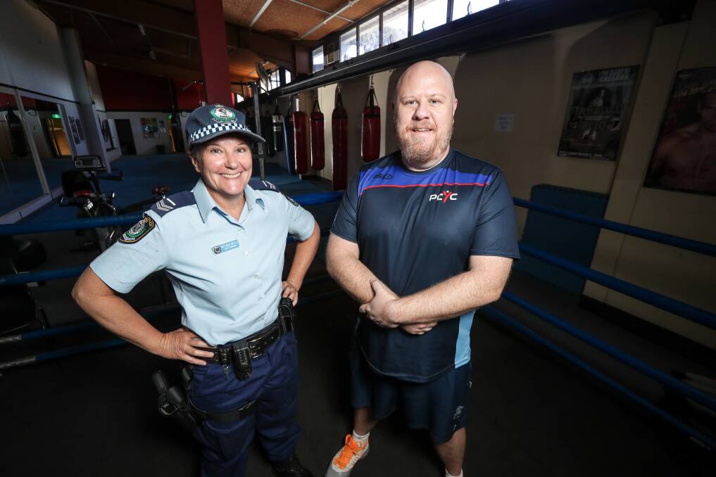 PARTNERS-IN-DIME: Senior Constable Belinda Wells and PCYC committee member Chris Maginnity at the 2018 Albury PCYC Open Day. 