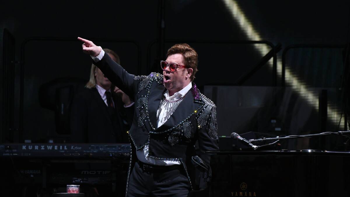 STAR POWER: Elton John in Bathurst, the performer attracted a record-breaking crowd to Carrington Park. Photo: CHRIS SEABROOK
