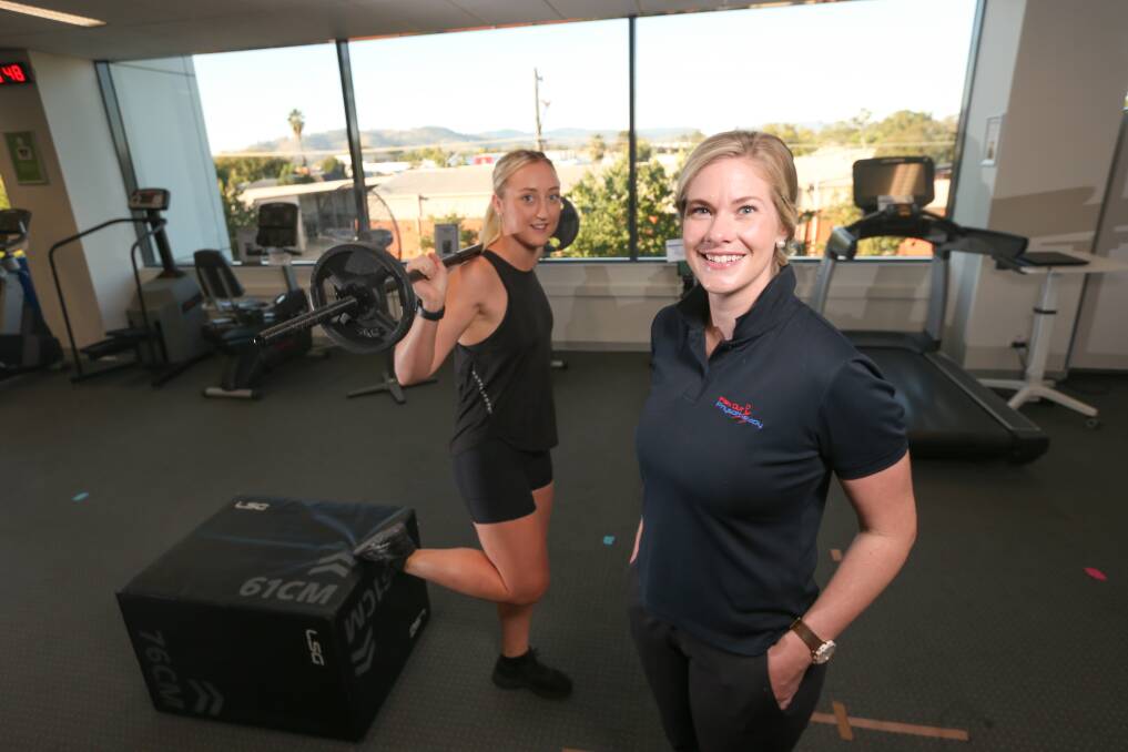 CHANGE: Physiotherapist Sabrina Rollings and Lou Harrington of FlexOut Physio. The company has been selected to participate in a LaTrobe University study which hopes to reduce osteoarthritis symptoms in people with ACL injuries. Picture: JAMES WILTSHIRE 