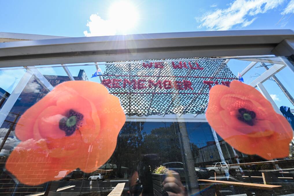 HONOURING: Wangaratta RSL decorated to commemorate Remembrance Day. They will be hosting an online ceremony this year. Picture: MARK JESSER 