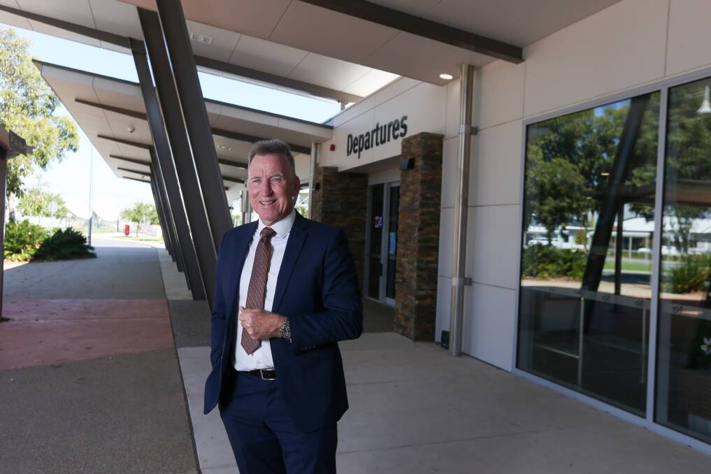 POTENTIAL AHEAD: Kevin Mack has welcomed news Qantas will extend its seasonal flights between Albury and Brisbane, year-round. Picture: TARA TREWHELLA 