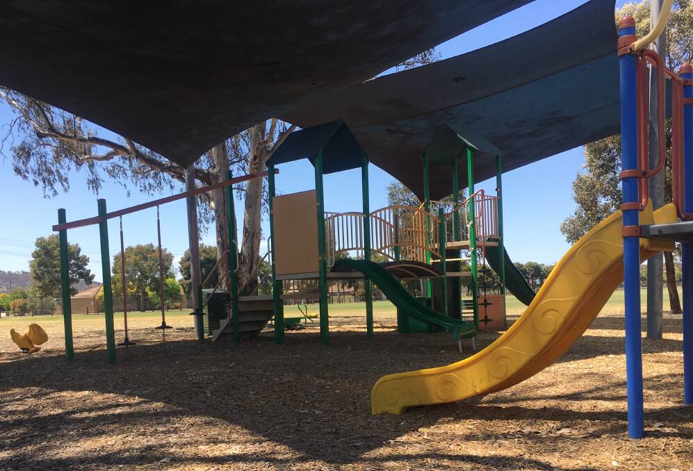 DANGEROUS: One of the slides at Jelbart Park, Lavington was unbolted, leaving at risk of collapsing under a child's weight. 