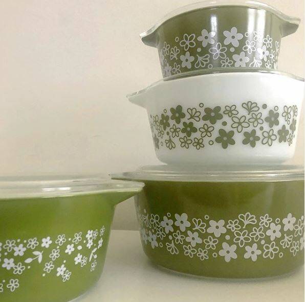 DISPLAY: Meaghan Brown was drawn to the colour and variety offered by Pyrex and now has about 100 pieces in her collection. Picture: Instagram/pretty.in.pyrex