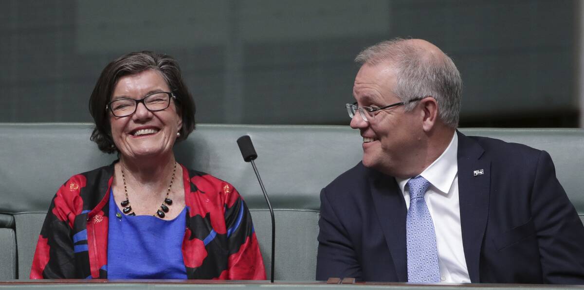 PRODUCTIVE: Member for Indi Cathy McGowan with Prime Minister Scott Morrison in parliament. The pair met in Sydney on Tuesday. 