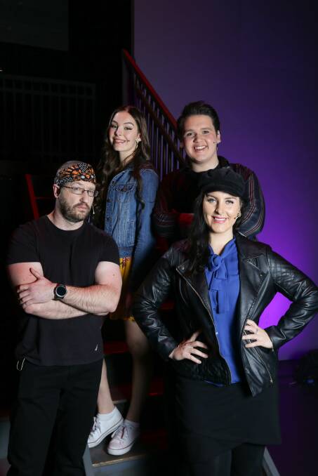 LIVE FUN: Albury BYTESized Productions' show Camp Rock will be performed this weekend and Albury Entertainment Centre.Leads Bronte Wade and Harry Partington (back) and Matt Griffith and Riley-Rose Harper (front)