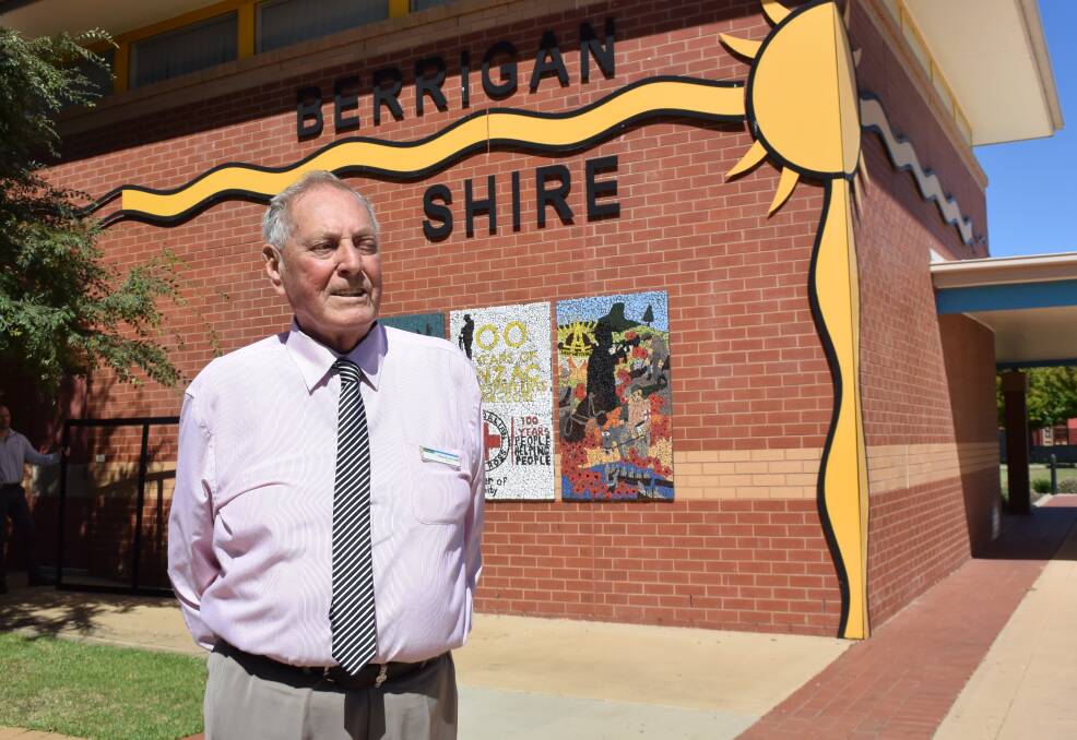 PASSIONATE: Bernard Curtin outside the Berrigan Shire offices in 2016. Cr Curtin has been remembered as a tireless advocate for his community.