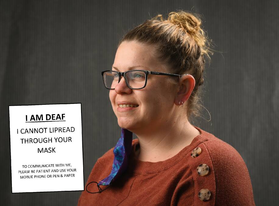 BE KIND: Amanda Harrison has asked resident to be aware a deaf or hearing impaired person might need them to remove their mask so they can lip read. Picture: MARK JESSER