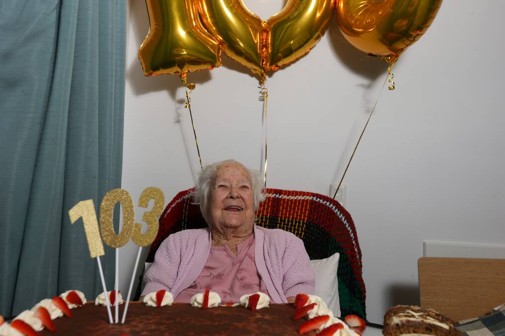 ACHIEVEMENT: Centenarian Esther Butt turned 103 on Wednesday and celebrated at her home Estia Health, Albury, with staff. 