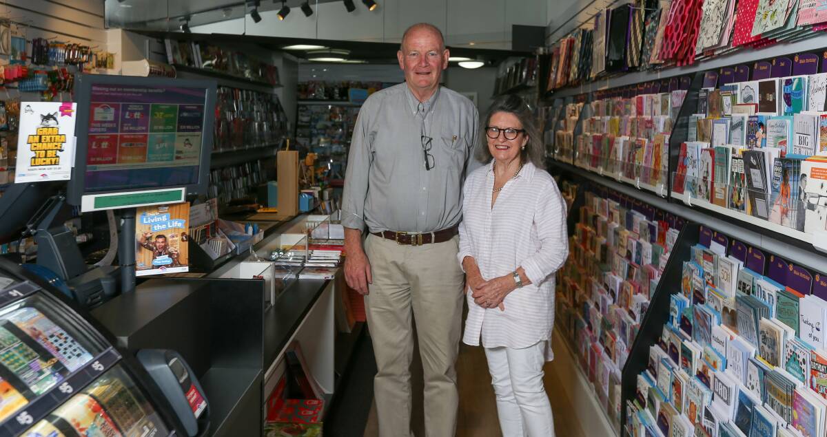 STRONG: David and Andree Becker recently moved Becker's Newsagency to a smaller store on Dean Street. Despite challenges they still love their work and customers. 