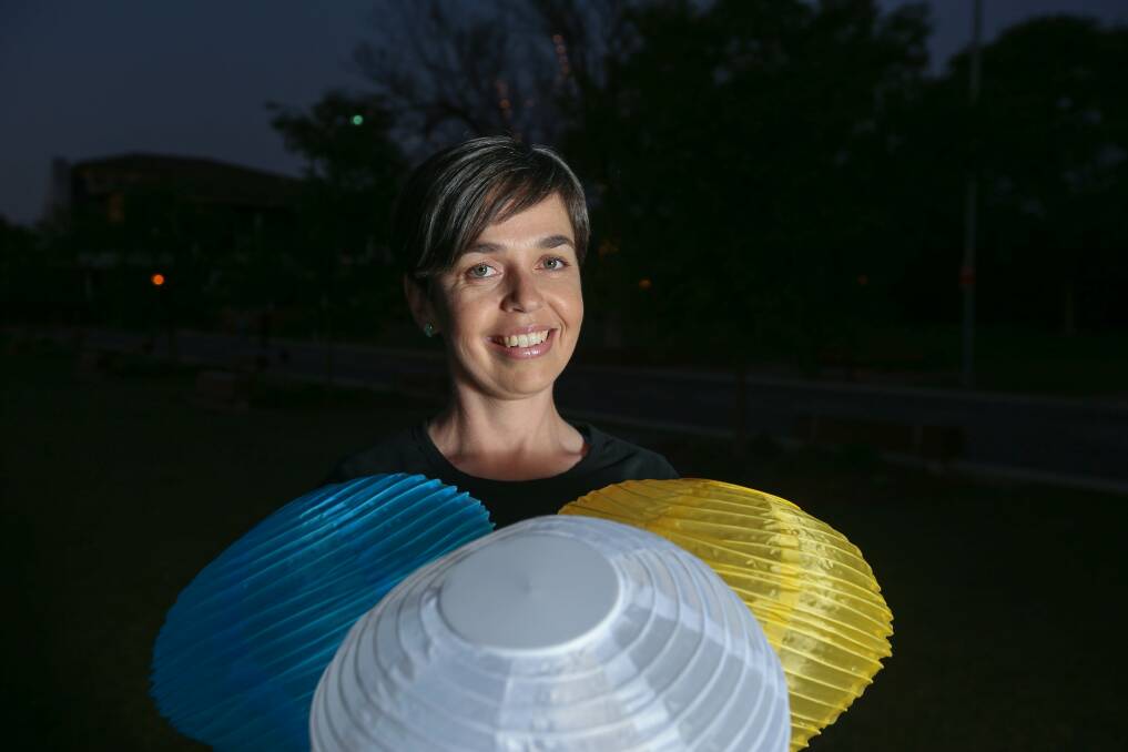 HOPE: Leukaemia survivor Charmaine Aldridge said three different coloured lanterns can used to Light the Night, gold for someone lost to blood cancer, white for your own journey and blue for supporters. Pictures: TARA TREWHELLA