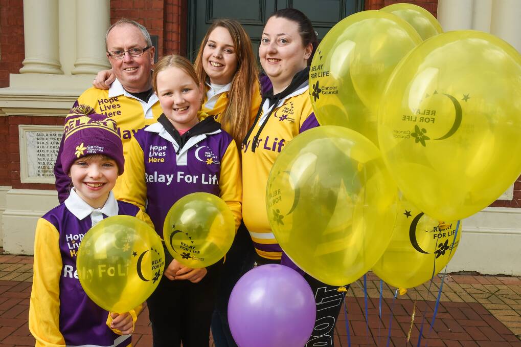 PROUD: Peter Whitmarsh, Brianna Carracher, Natasha Butler with Lucy Jacka, 8, and Abigail Chant, 10, at the launch. Picture: MARK JESSER
