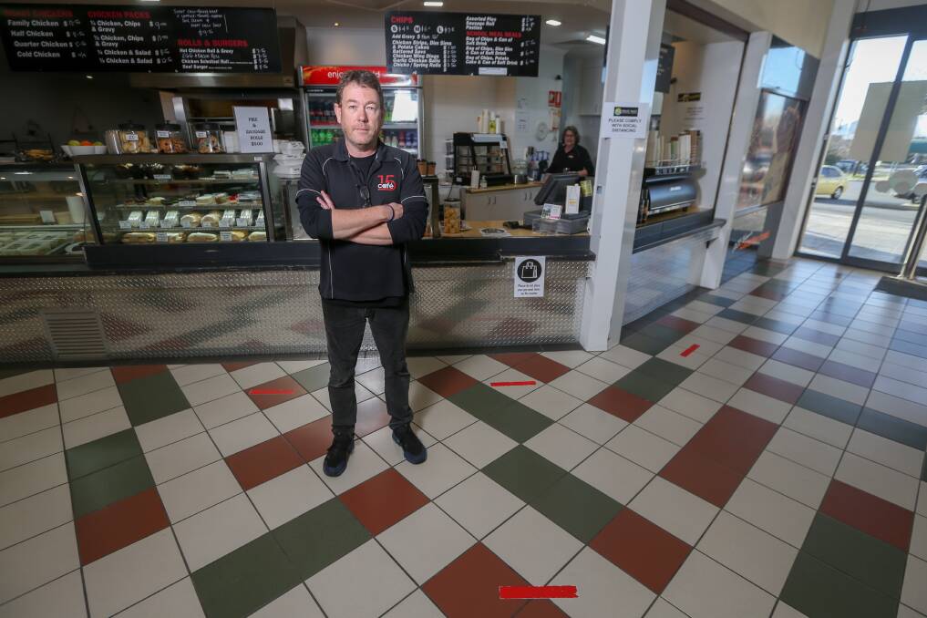 WORRY: Cafe Fifteen's David McNamara is concerned people are becoming complacent about social distancing and that Victoria could return to a statewide lockdown. Picture: TARA TREWHELLA 