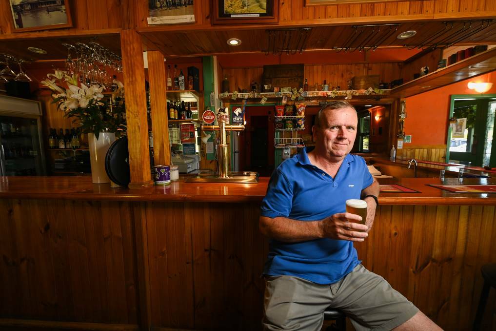 STAYING OPEN FOR BUSINESS: Whorouly Hotel owner Tony Buchan said the Black Summer bushfires "only just scratched the surface" of what could burn in the region. Picture: MARK JESSER