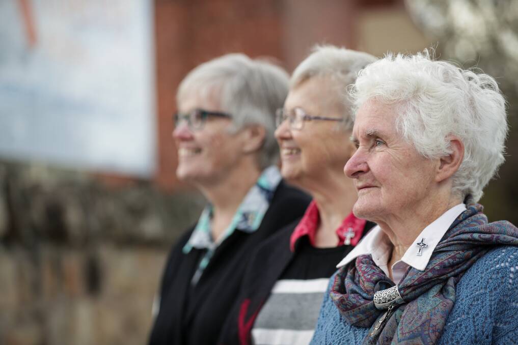 LOOKING TO THE FUTURE: Sister Liz Rothem, Sister Shirley Garland and Sister Bernice Keane. Picture: JAMES WILTSHIRE